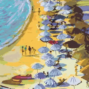 Diamond painting - TOURISTEN AM STRAND Weltweiter Versand