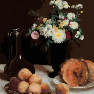 Diamond painting - STILLLEBEN MIT KARAFFE, BLUMEN UND OBST (HENRI FANTIN-LATOUR) Versand Am Gleichen Tag