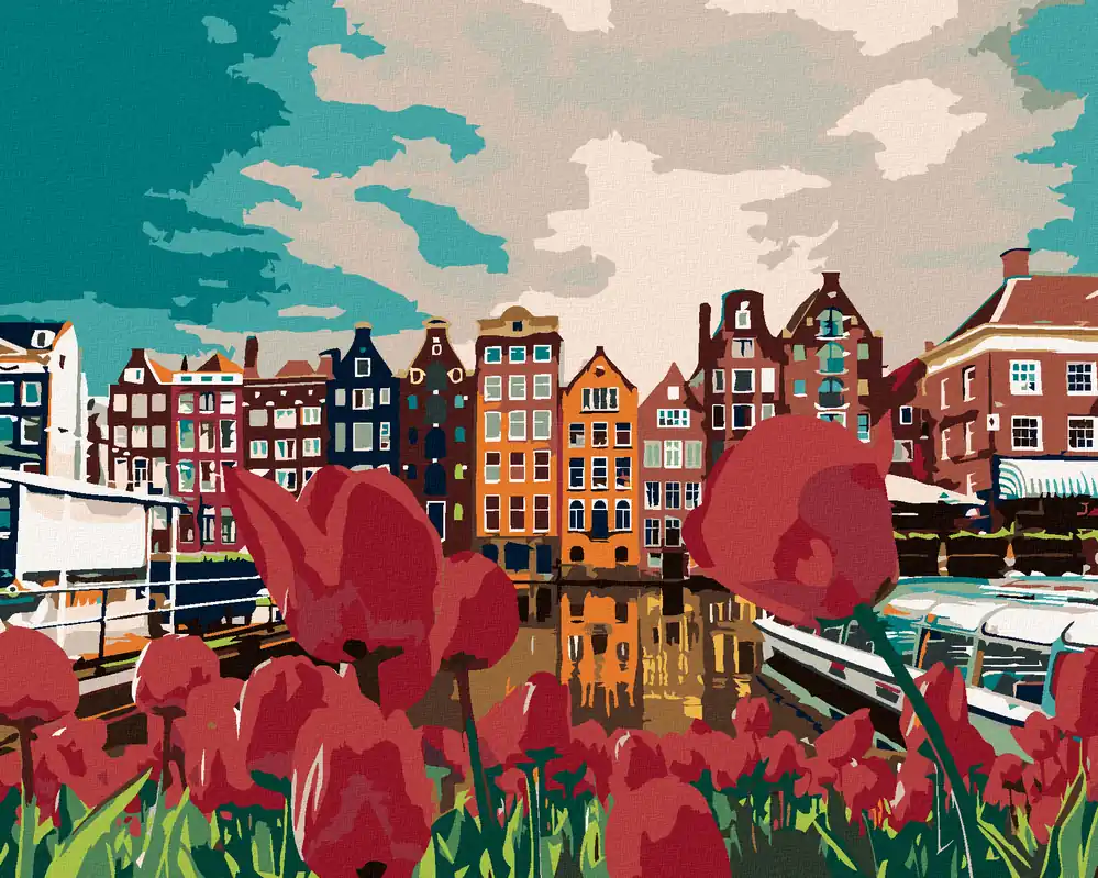 Preiswert Diamond painting – TULPEN IN AMSTERDAM