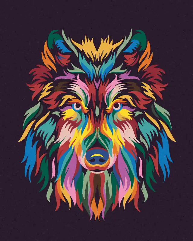 Billig Diamond painting – WOLF IN FARBEN