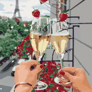 Original Diamond painting - CHAMPAGNER IN PARIS