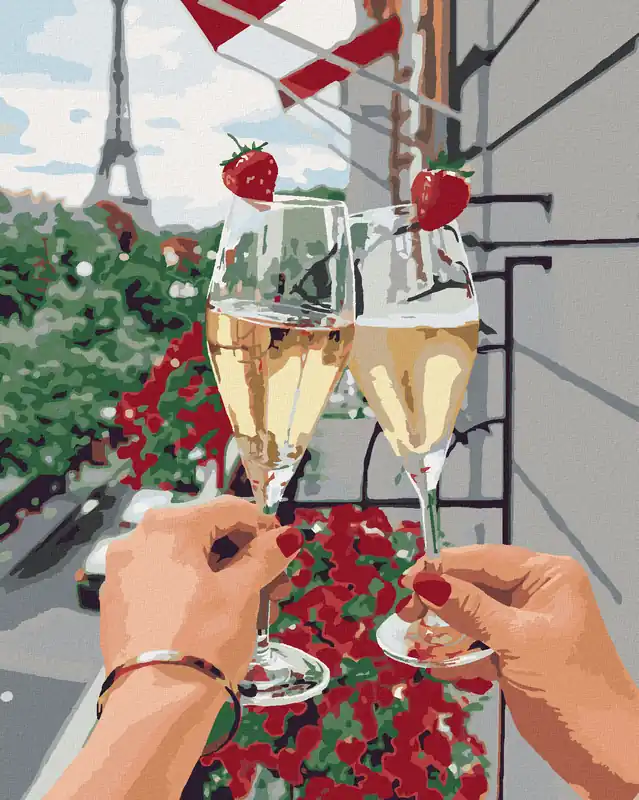 Original Diamond painting – CHAMPAGNER IN PARIS