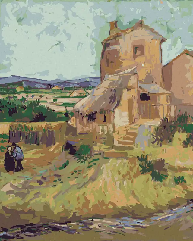 Kostenloser Rückversand Diamond painting – DIE ALTE MÜHLE (VINCENT VAN GOGH)