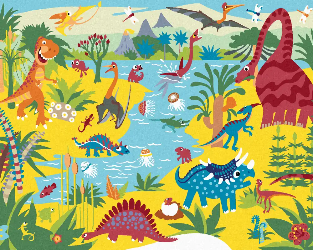 Ab Werk Diamond painting – LUSTIGE DINOSAURIER