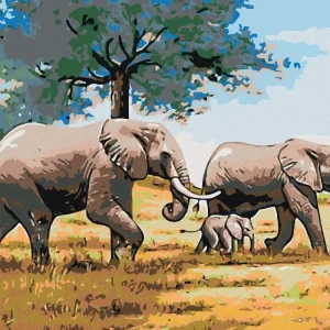 Diamond painting - ELEFANTENFAMILIE Neu Im Sortiment