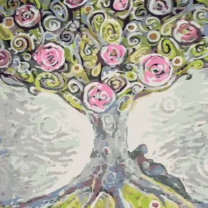 Preisreduziert Diamond painting - BAUM DES LEBENS IN BLÜTE