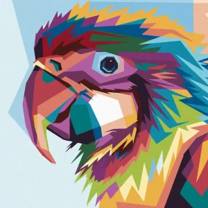 Markenprodukt Diamond painting - PORTRÄT FARBIGER PAPAGEI