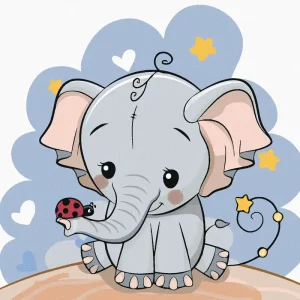 Diamond painting - ELEFANT MIT MARIENKÄFER Schnäppchen