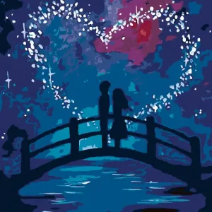 Beliebt Diamond painting - PAAR AUF DER BANK UNTER DEM NACHTHIMMEL