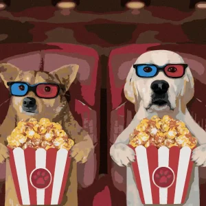 Diamond painting - HUNDE IM KINO Jetzt Zugreifen