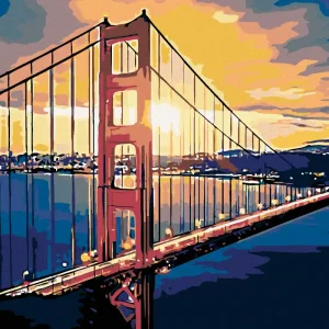 Diamond painting - BRÜCKE UND SONNENAUFGANG Bestpreis