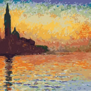 Aktuell Diamond painting - SAN GIORGIO MAGGIORE IN DER DÄMMERUNG (CLAUDE MONET)