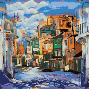 Diamond painting - SCHLECHTES WETTER IN EINER KLEINSTADT Nur Für Kurze Zeit