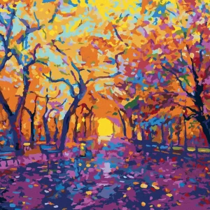 Diamond painting - HERBSTBLÄTTER Handgefertigt