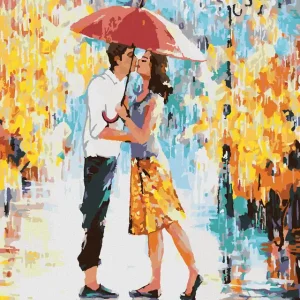 Expressversand Diamond painting - LIEBESPAAR IN PARIS MIT REGENSCHIRM II