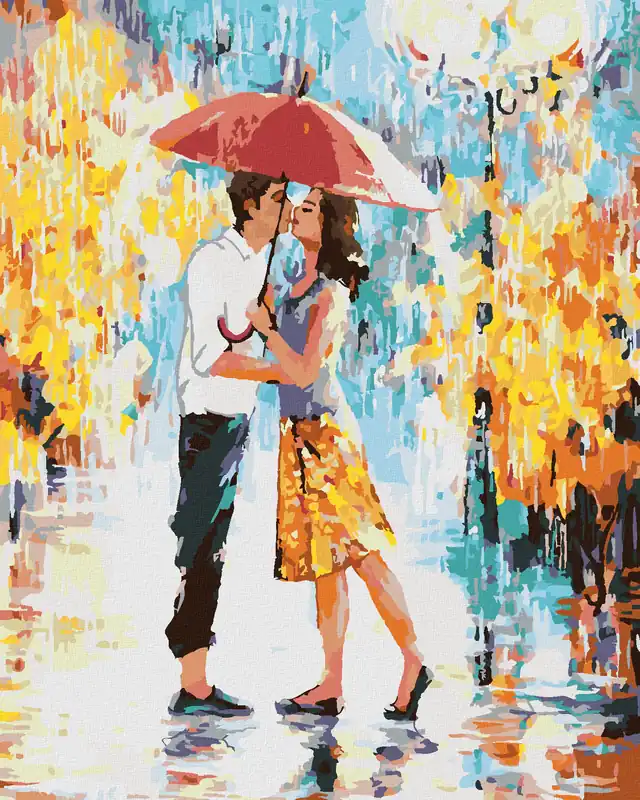 Expressversand Diamond painting – LIEBESPAAR IN PARIS MIT REGENSCHIRM II