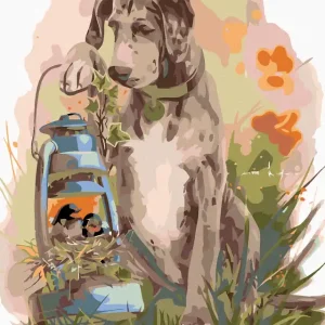 Top-Qualität Diamond painting - JAGDHUND MIT VÖGLEIN