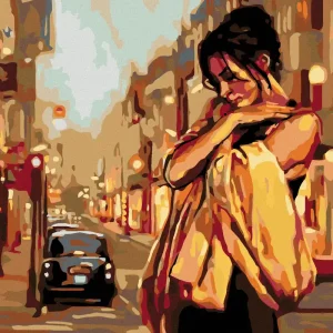 Diamond painting - EINSAME FRAU AUF DER STRAßE Markenware