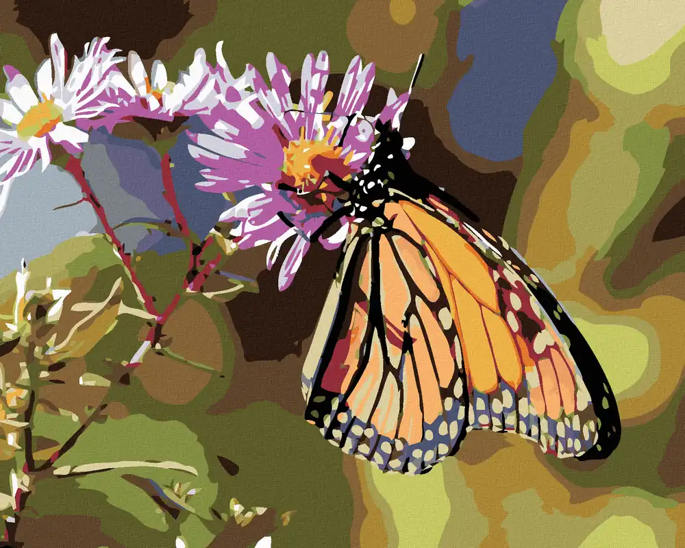 Echt Diamond painting – SCHMETTERLING UND BLÜHENDE BLUMEN