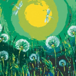 Diamond painting - PUSTEBLUMEN UND LIBELLEN Echt