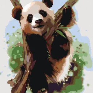 Diamond painting - PANDABÄR AUF EINEM AST Neu Im Sortiment