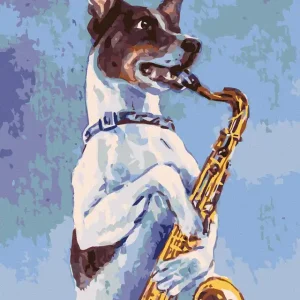 Diamond painting - HUND SPIELT SAXOPHON Expressversand