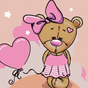 Diamond painting - KLEINER BÄR MIT BANDSCHLEIFE Im Trend