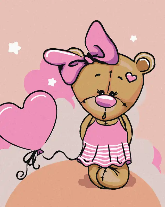 Diamond painting – KLEINER BÄR MIT BANDSCHLEIFE Im Trend