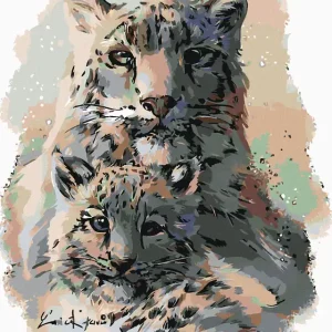 Ab Werk Diamond painting - WEIßE TIGERIN MIT JUNGEN