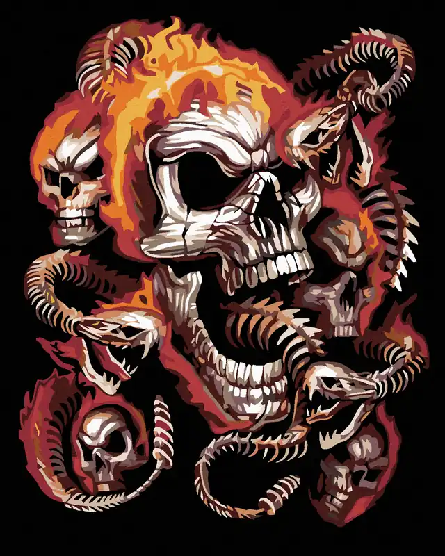 Diamond painting – TOTENKOPF UND SCHLANGENSKELETT Gleich Bestellen