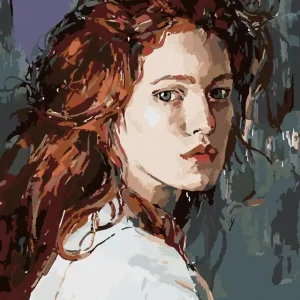 Diamond painting - BEMALTE FRAU MIT ROTEN HAAREN Bestpreis
