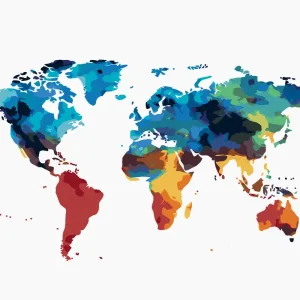 Diamond painting - GEMALTE WELTKARTE Kostenloser Versand
