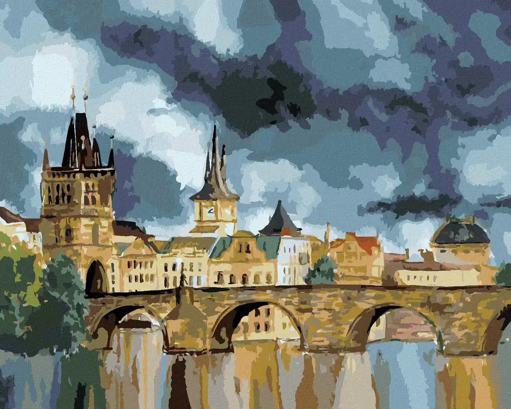 Heute Kaufen Diamond painting – KARLSBRÜCKE IM STURM