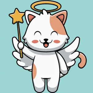 Ausverkauf Diamond painting - ENGELSKATZE MIT STERN