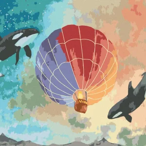 Geld-Zurück-Garantie Diamond painting - KILLERWALE UND EIN HEISSLUFTBALLON
