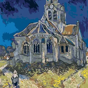 Diamond painting - DIE KIRCHE VON AUVERS (VINCENT VAN GOGH) Billig