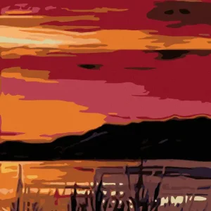 Wochenendangebot Diamond painting - HIMMELSRÖTE ÜBER DEM WASSER