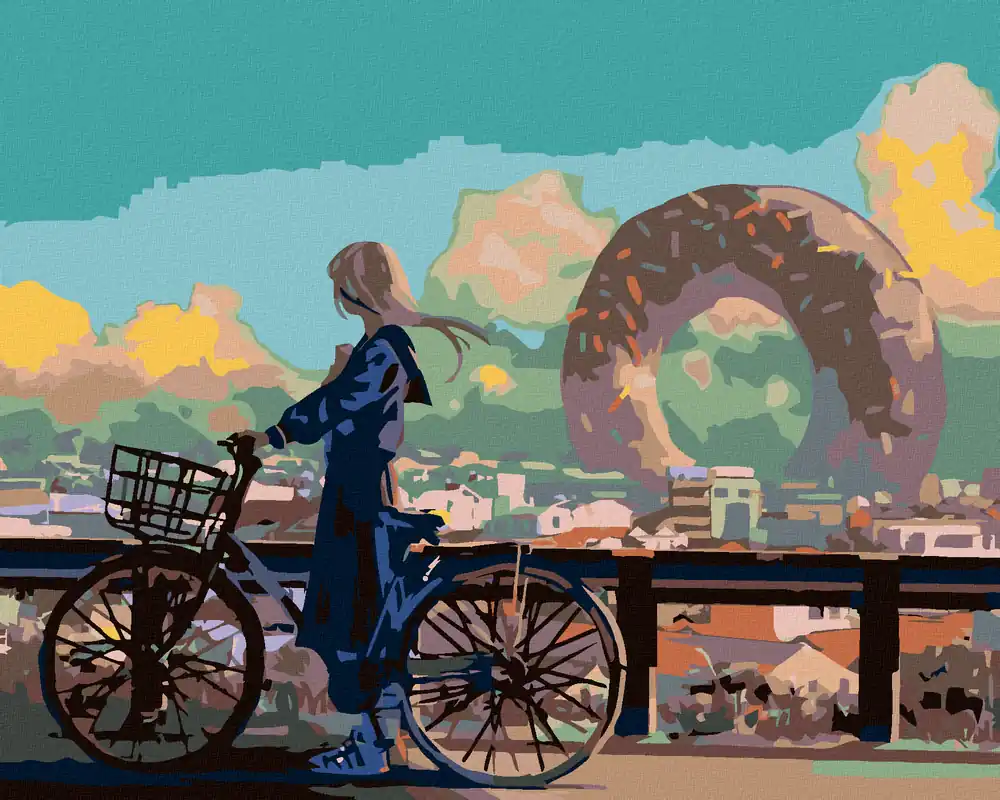 Diamond painting – MÄDCHEN AUF EINEM FAHRRAD Im Trend