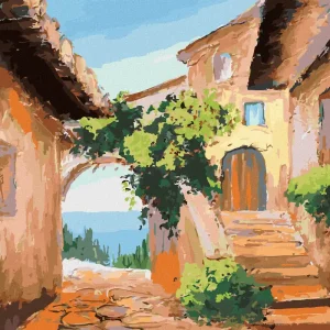 Diamond painting - KLEINES HAUS AM MEER Markenprodukt