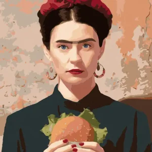 Rabatt Diamond painting - FRIDA KAHLO UND HAMBURGER