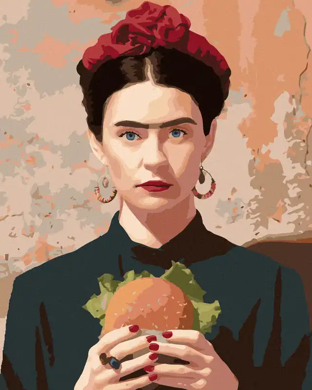 Rabatt Diamond painting – FRIDA KAHLO UND HAMBURGER