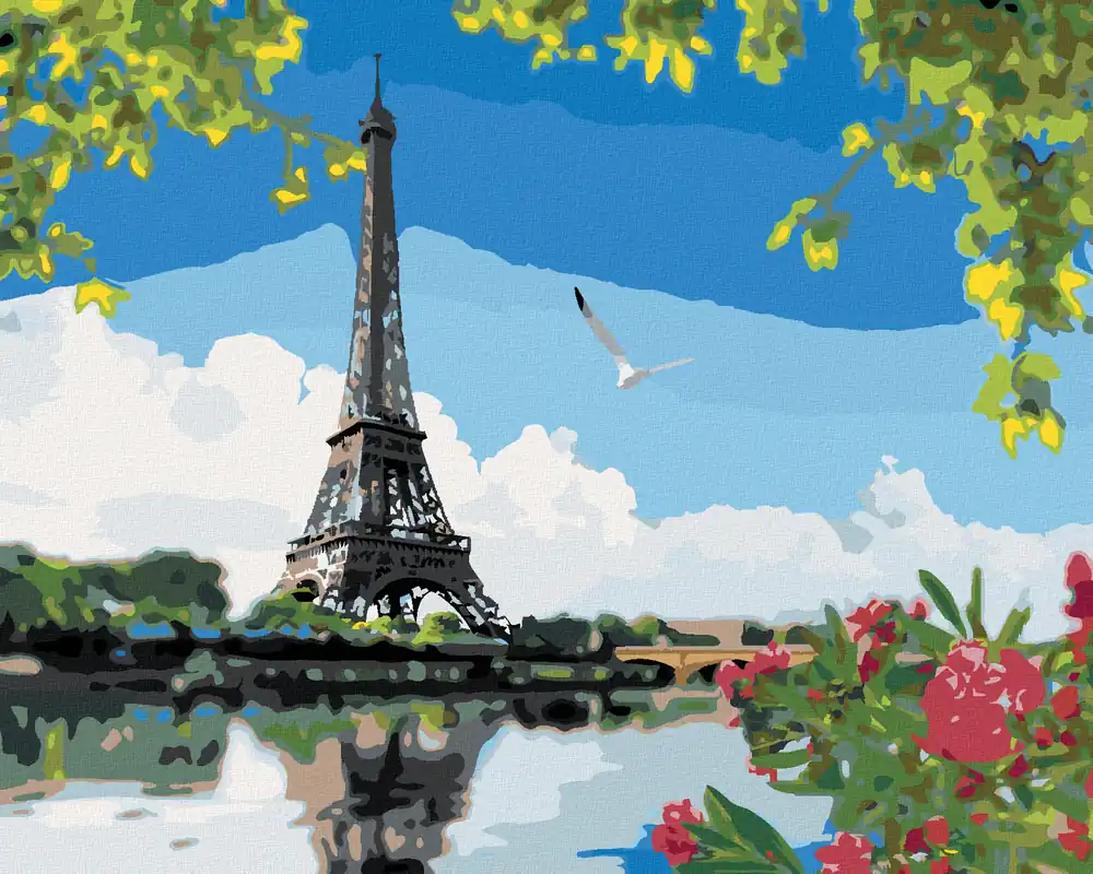 Begrenztes Angebot Diamond painting – BLICK AUF DEN EIFFELTURM VOM FLUSS AUS