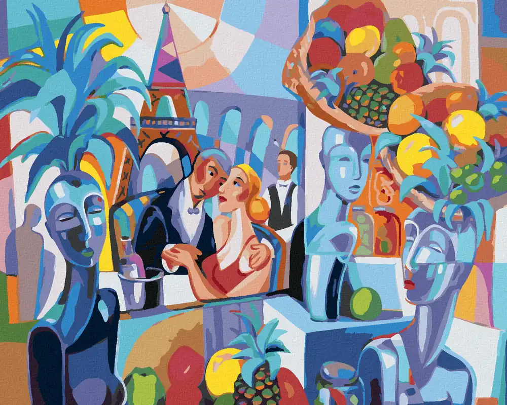 Gleich Bestellen Diamond painting – ABSTRAKTES RESTAURANT IN PARIS