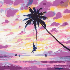 Weltweiter Versand Diamond painting - SCHAUKELNDES MÄDCHEN AM STRAND