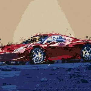 Preisknaller Diamond painting - ROTES ABSTRAKTES AUTO FERRARI