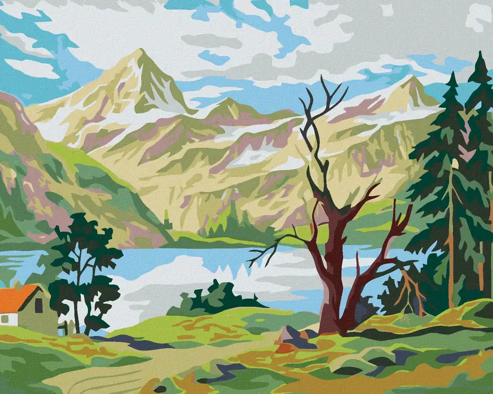 Diamond painting – WOHNEN UNTER DEN BERGEN Angebot