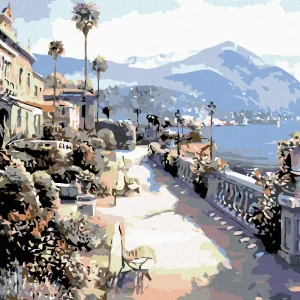 Heute Kaufen Diamond painting - GEBÄUDE ÜBER DEM MEER