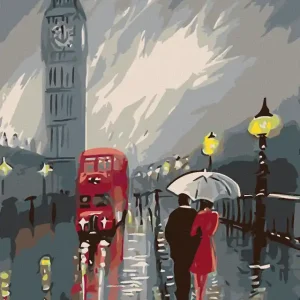 Diamond painting - BIG BEN IM REGEN Neu Im Sortiment