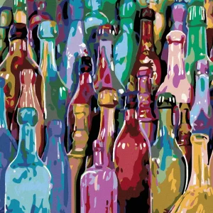 Diamond painting - FARBIGE FLASCHEN Direkt Vom Hersteller