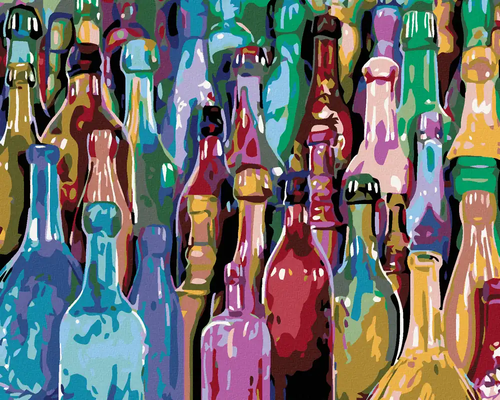 Diamond painting – FARBIGE FLASCHEN Direkt Vom Hersteller